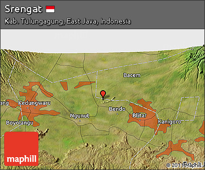 Satellite 3D Map of Srengat
