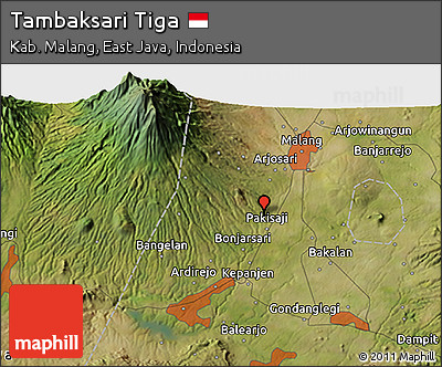 Satellite 3D Map of Tambaksari Tiga