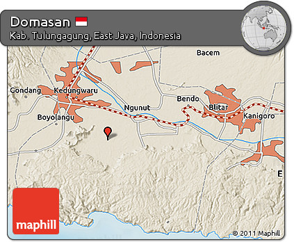 Shaded Relief 3D Map of Domasan