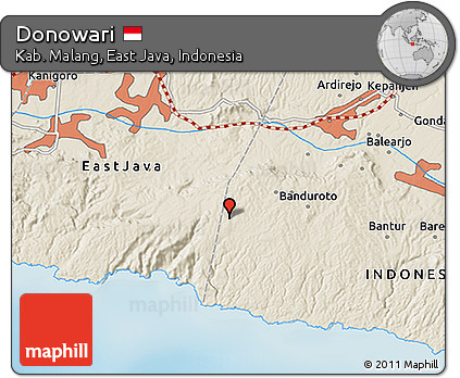 Shaded Relief 3D Map of Donowari