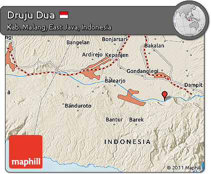 Shaded Relief 3D Map of Druju Dua