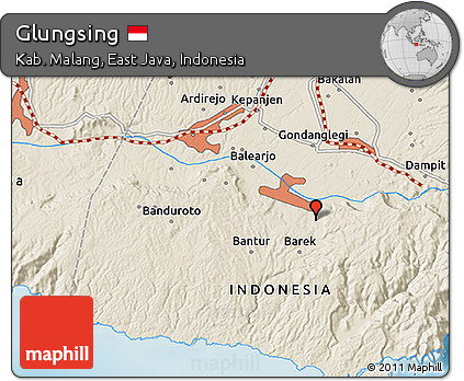 Shaded Relief 3D Map of Glungsing