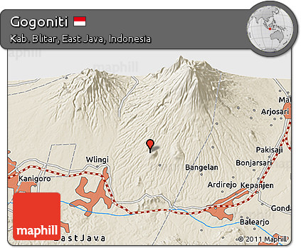 Shaded Relief 3D Map of Gogoniti