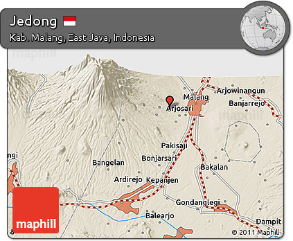 Shaded Relief 3D Map of Jedong