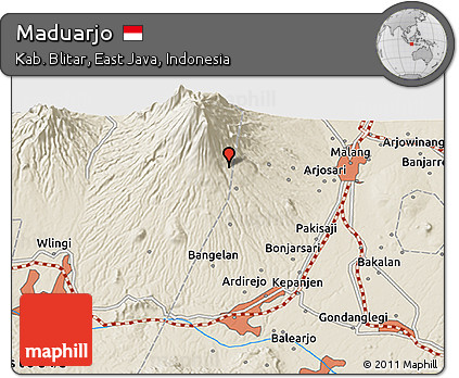 Shaded Relief 3D Map of Maduarjo