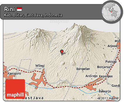 Shaded Relief 3D Map of Rini