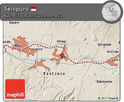 Shaded Relief 3D Map of Selopuro
