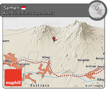 Shaded Relief 3D Map of Semen