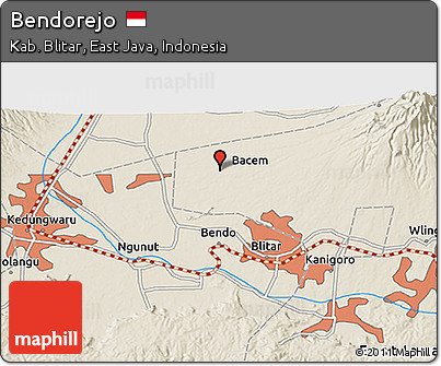 Shaded Relief 3D Map of Bendorejo