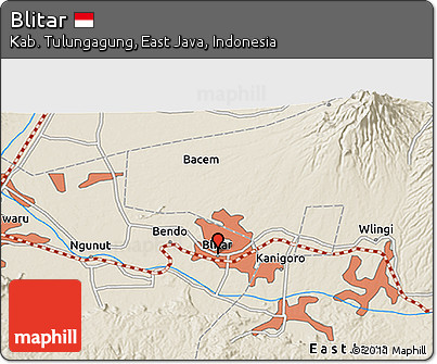 Shaded Relief 3D Map of Blitar