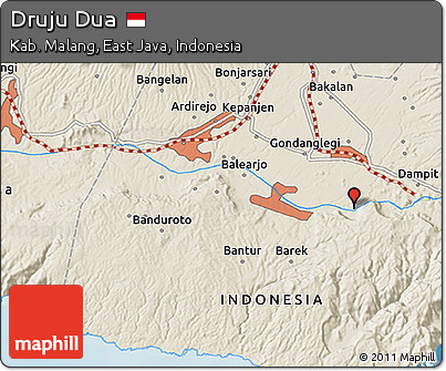 Shaded Relief 3D Map of Druju Dua