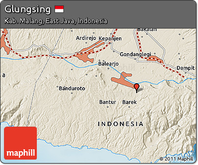 Shaded Relief 3D Map of Glungsing