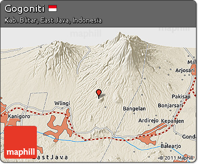 Shaded Relief 3D Map of Gogoniti