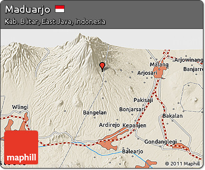 Shaded Relief 3D Map of Maduarjo
