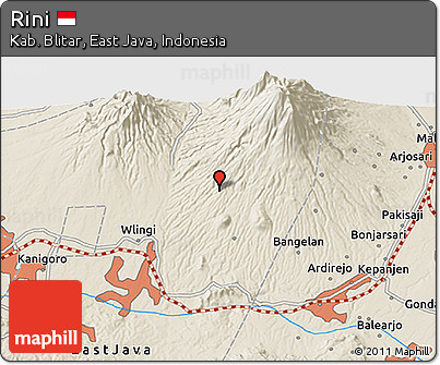 Shaded Relief 3D Map of Rini