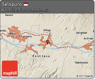 Shaded Relief 3D Map of Selopuro