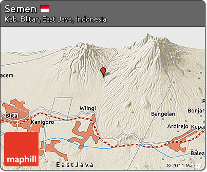 Shaded Relief 3D Map of Semen
