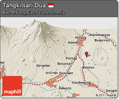 Shaded Relief 3D Map of Tangkilsari Dua