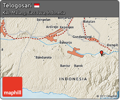 Shaded Relief 3D Map of Telogosari