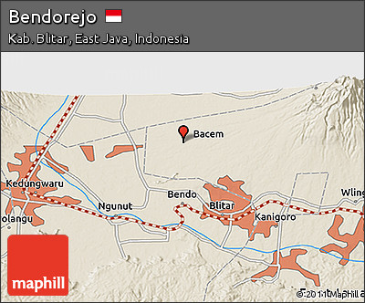 Shaded Relief 3D Map of Bendorejo