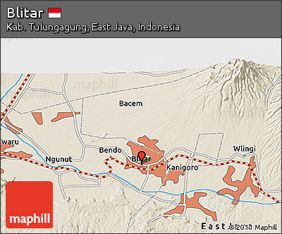 Shaded Relief 3D Map of Blitar