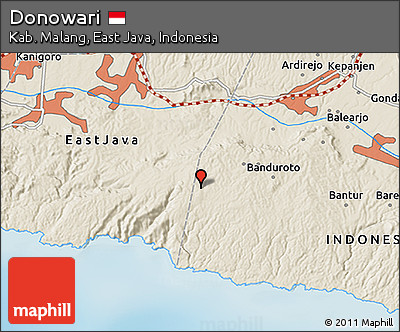 Shaded Relief 3D Map of Donowari