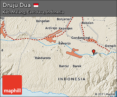 Shaded Relief 3D Map of Druju Dua