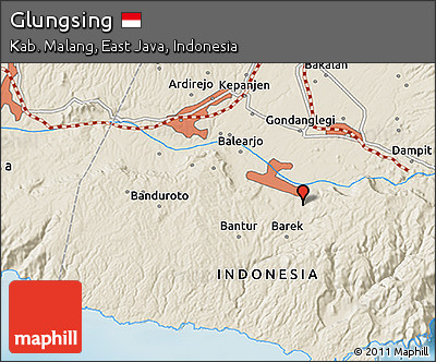 Shaded Relief 3D Map of Glungsing