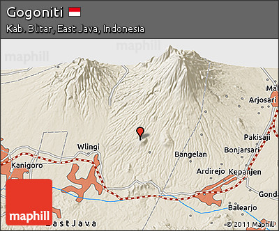 Shaded Relief 3D Map of Gogoniti