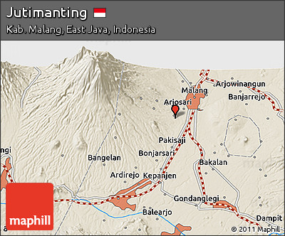 Shaded Relief 3D Map of Jutimanting