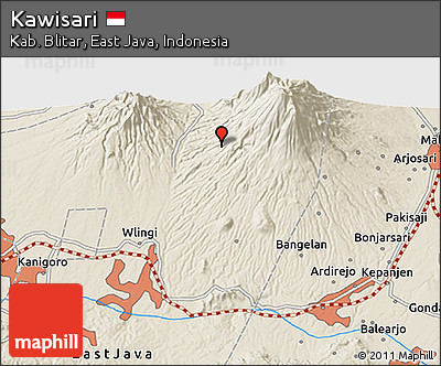 Shaded Relief 3D Map of Kawisari