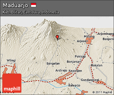 Shaded Relief 3D Map of Maduarjo
