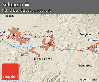 Shaded Relief 3D Map of Selopuro