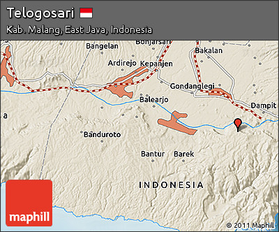 Shaded Relief 3D Map of Telogosari