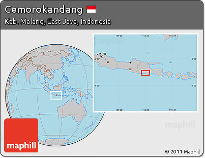 Gray Location Map of Cemorokandang