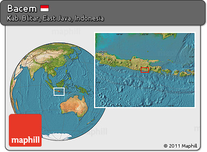 Satellite Location Map of Bacem