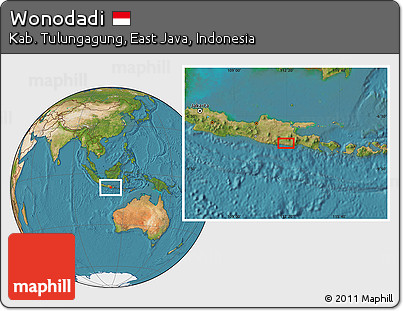 Satellite Location Map of Wonodadi