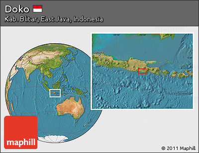 Satellite Location Map of Doko