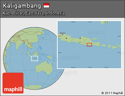 Savanna Style Location Map of Kaligambang