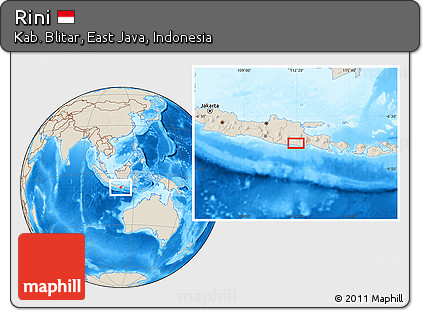 Shaded Relief Location Map of Rini