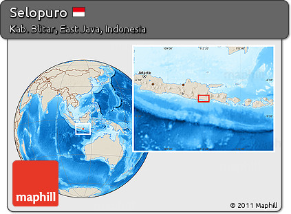 Shaded Relief Location Map of Selopuro
