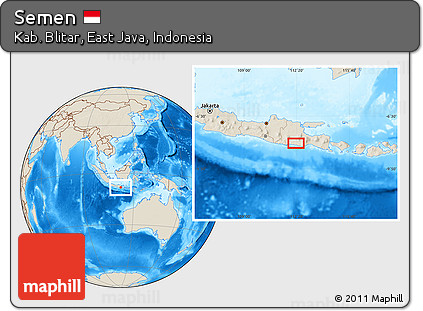 Shaded Relief Location Map of Semen