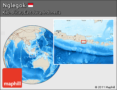 Shaded Relief Location Map of Nglegok