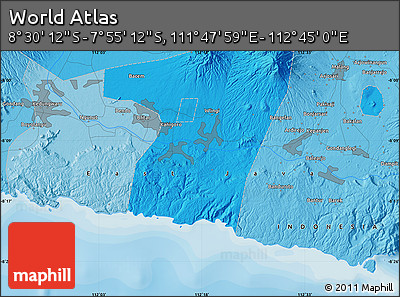 Political Map of the Area around 8° 12' 42" S, 112° 16' 30" E