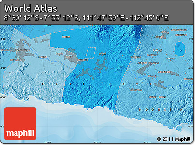 Political Map of the Area around 8° 12' 42" S, 112° 16' 30" E