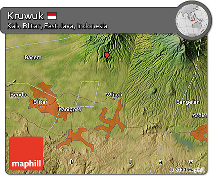 Satellite Map of Kruwuk