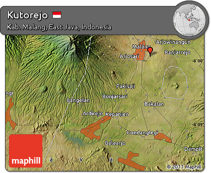 Satellite Map of Kutorejo