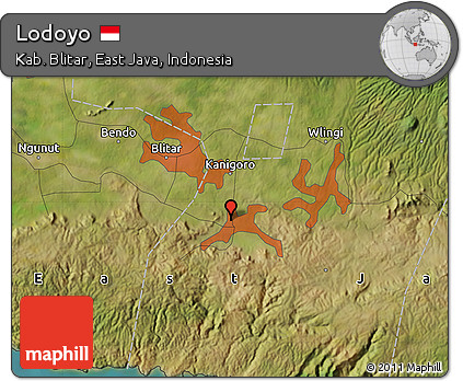 Satellite Map of Lodoyo