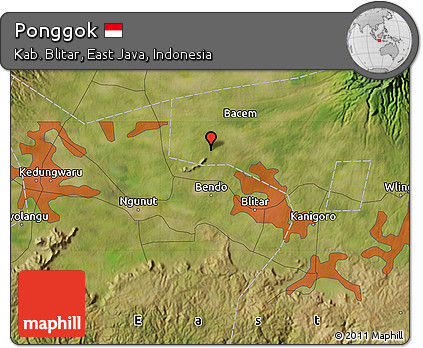 Satellite Map of Ponggok