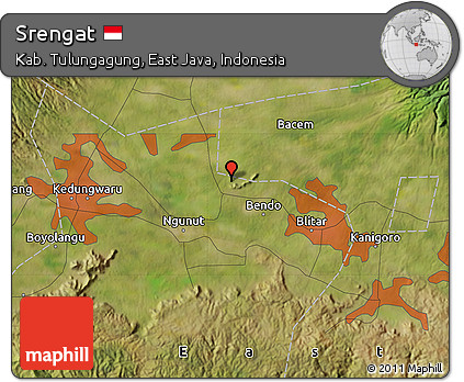 Satellite Map of Srengat